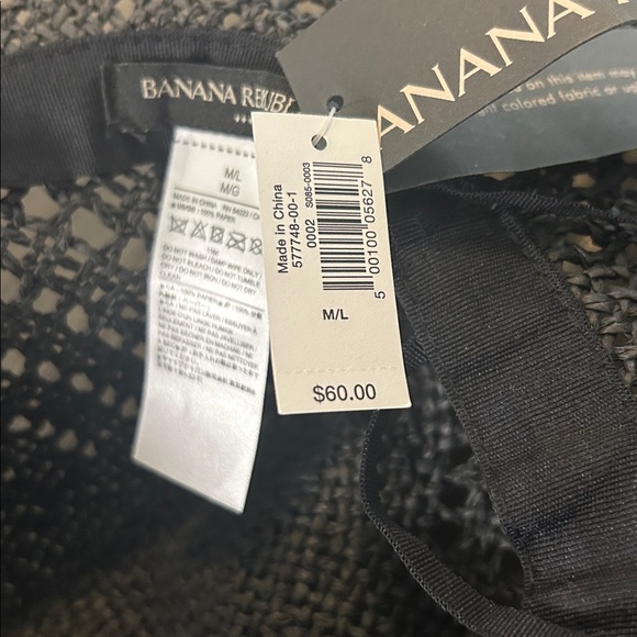 Banana Republic Black Crochet Sun Hat Sz M/L